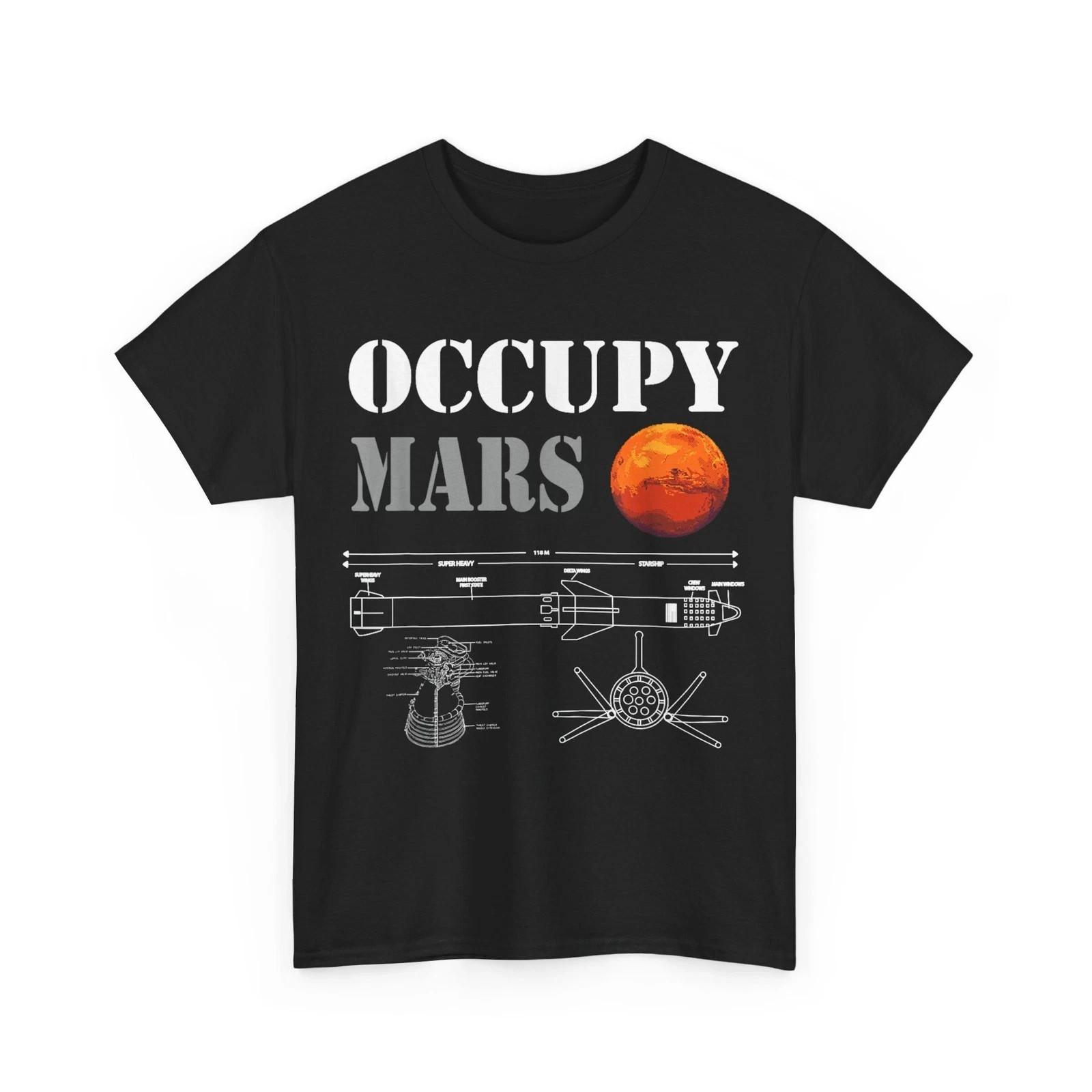 Occupy Mars starship rocket T-Shirt XXXXL