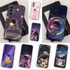 Cartoon Astronaut Space Case For Samsung Galaxy A73,52,71,53,32,72,41,J7,22,Note,31,8,9,Soft Black Silicone Cover