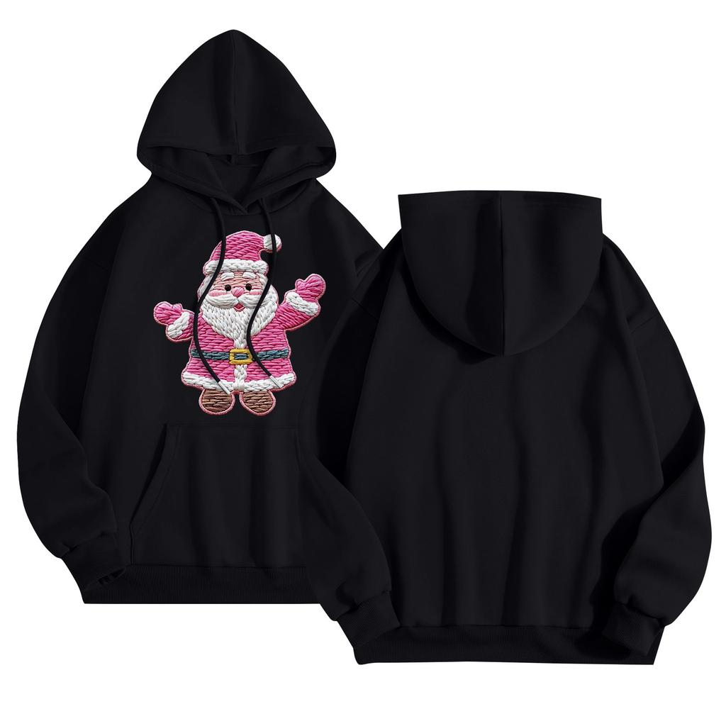 Women's Round Neck Long Sleeve Casual Printed Top Hooded Sweatshirt