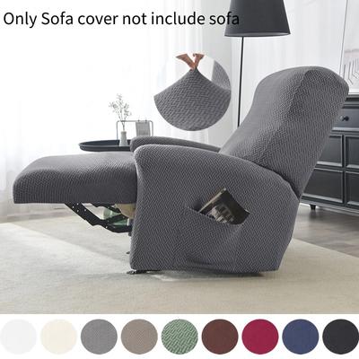 Sofa Seat Cover Stretch Solid Color Reclining Chair Cover Non-slip All-inclusive Jacquard Armchair Slipcover for Living Room