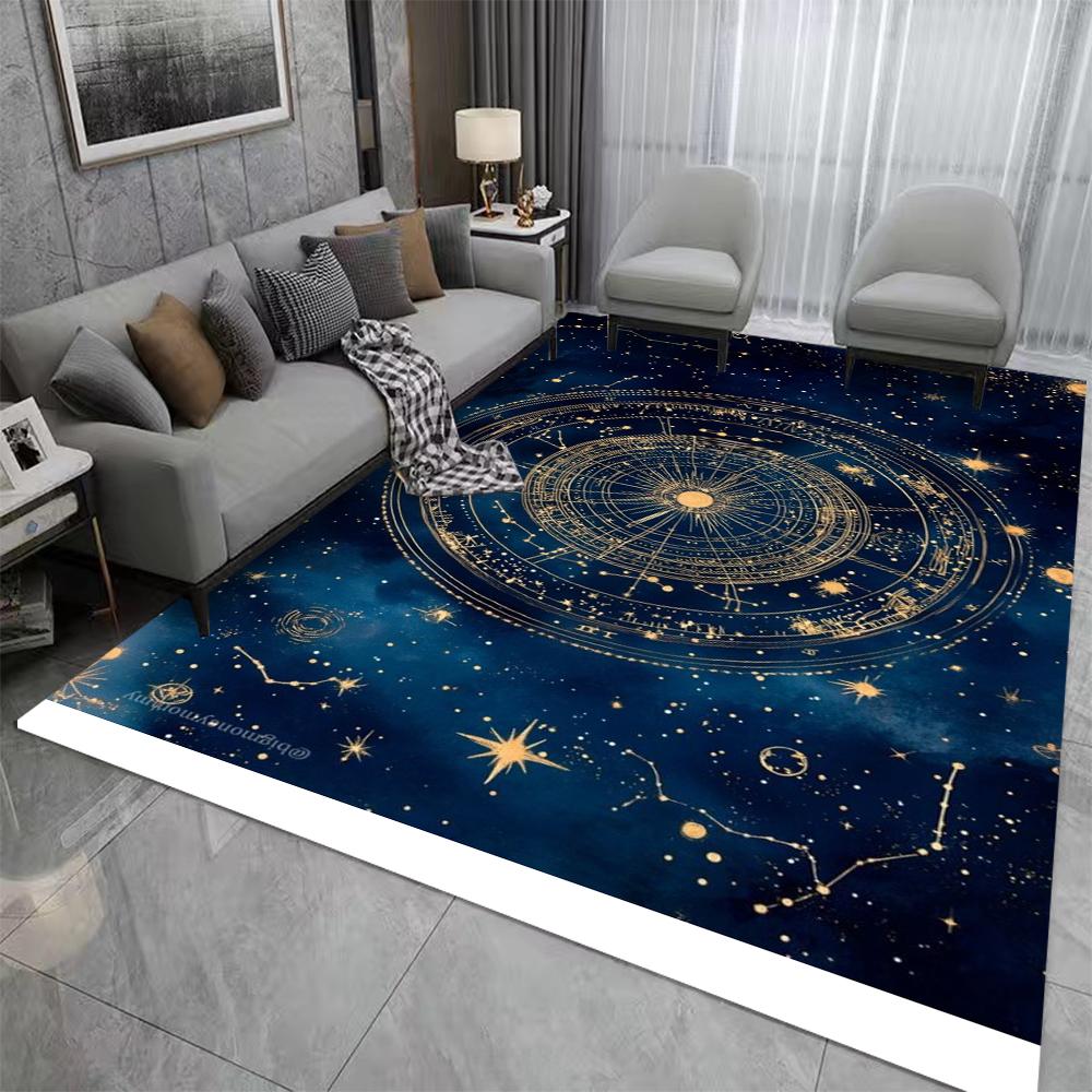 Night Sky Rug Moon and Stars Pattern Stars Pattern Stars Rug Moon Pattern Moon Rug Moon Decor Starry Night Rug Home Decoration
