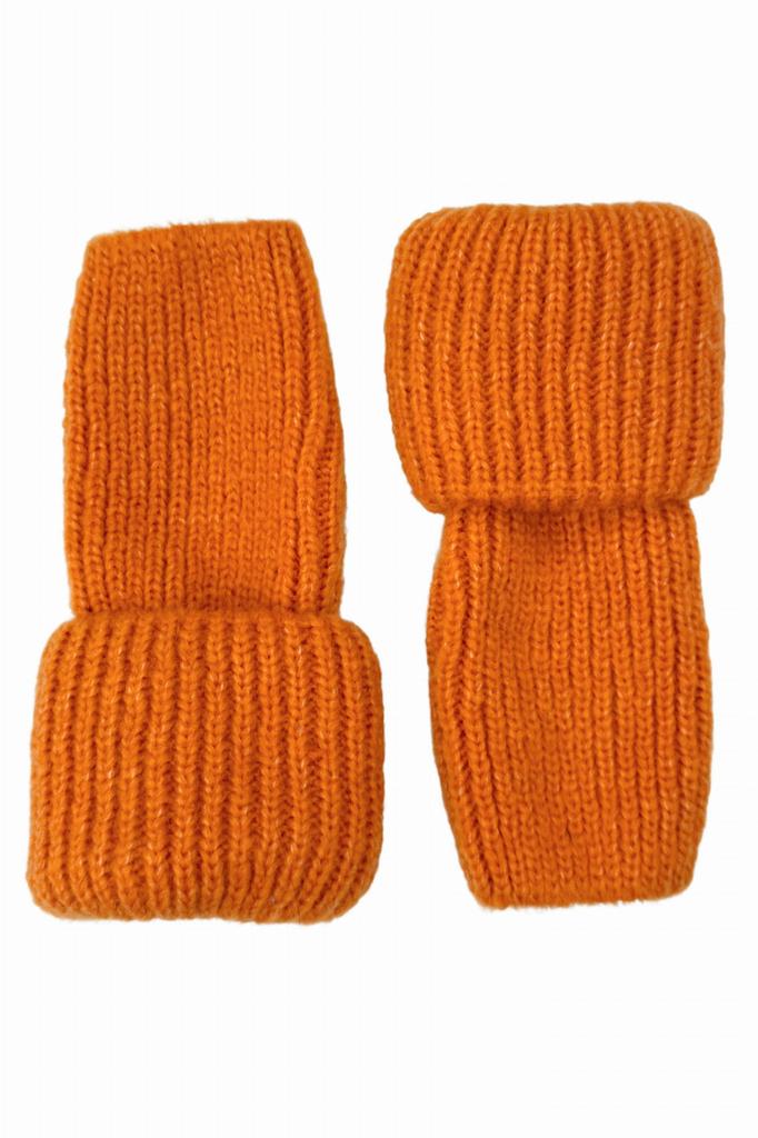 Alma Fingerless Mittens Gloves Orange