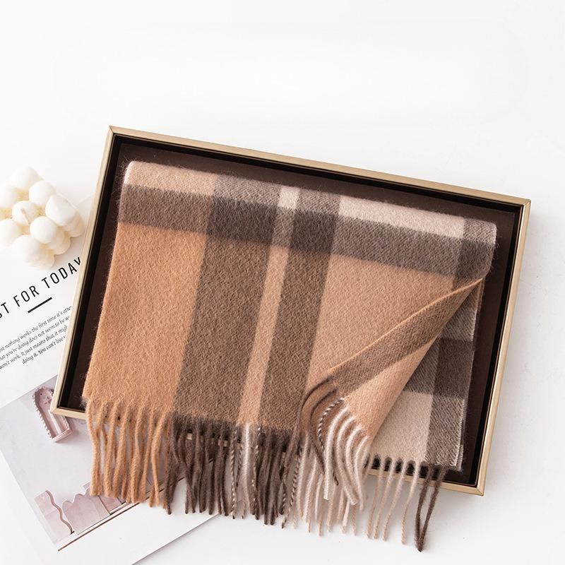 Wool Scarf Women's Winter New British Style Versatile High End Camel Scarf Autumn and Winter