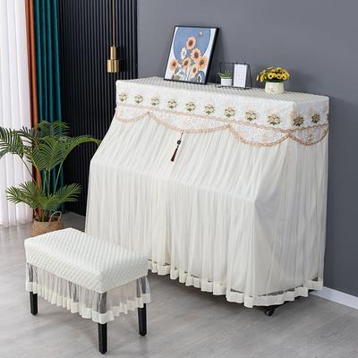 French Lace Fully Wrapped Dust-proof Piano Cover No Need To Take It DownSingle and Double Piano Stools with Lace Dust Covers Living Room Decoration
