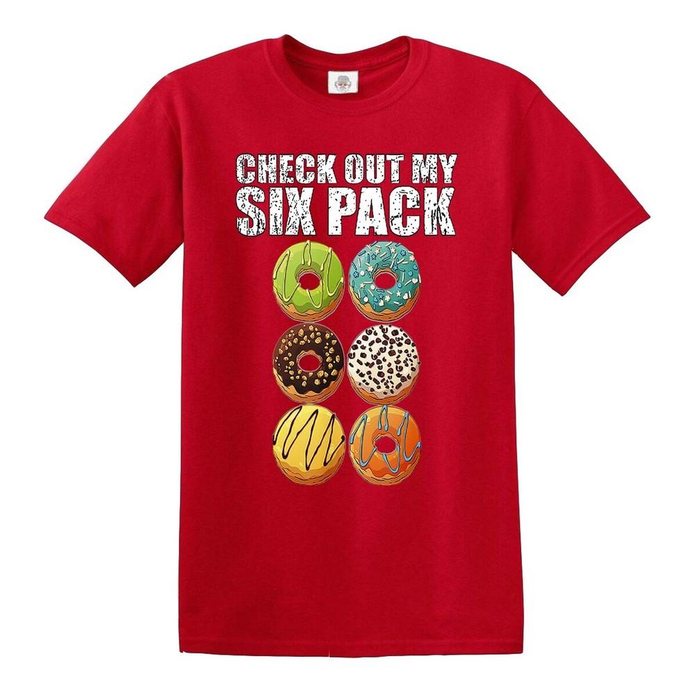 Lustiges Check out my Sixpack T-Shirt Fitnessstudio Scherzgeschenk Donuts Party T-Shirt Tee