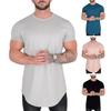 Męska Koszulka Top Okrągły Dekolt Krótki Rękaw Jednolity Kolor Design Miękka Oddychająca Regularny Krój Casualowa Sportowa Koszulka do Fitnessu do Codziennego Noszenia