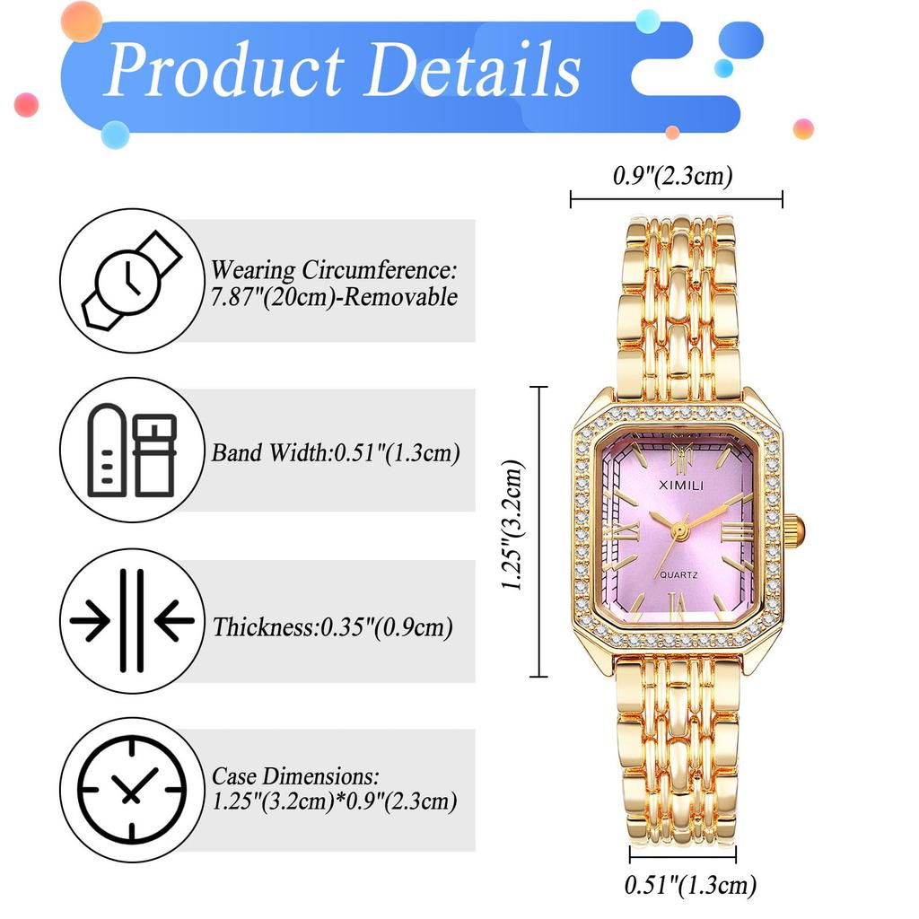 Women's Square Watch Bracelet Silver Analog Display Waterproof Fashion Quartz Accessory - Birthday Anniversary Mother's Day Christmas Valentine's