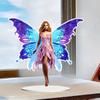 2 Pcs Diamond Painting Hanging Pendant Butterfly Fairy Tabletop Ornaments 5D DIY Diamond Painting Dots Pendant for Window Home