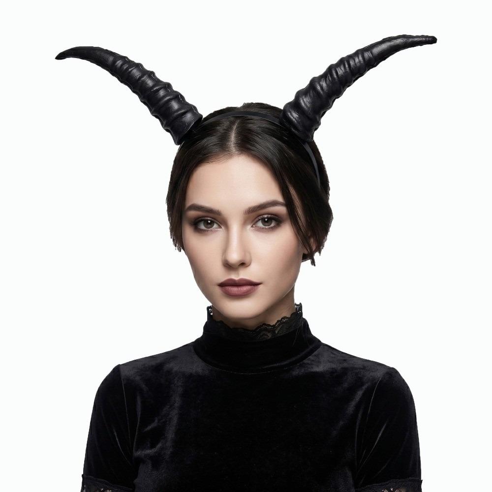 Pu Halloween Horns Headband Ox Horn Halloween Hair Hoop Personality Cosplay Hairband Photo Props