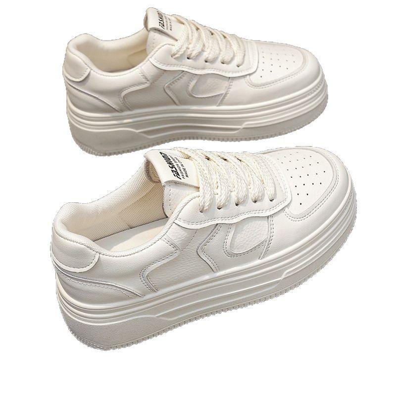 Factory Direct Sales 2025 Summer New Thick-soled Little White Shoes Women's Versatile Spring and Autumn Muffin Popular Leisure Sports Board Shoes