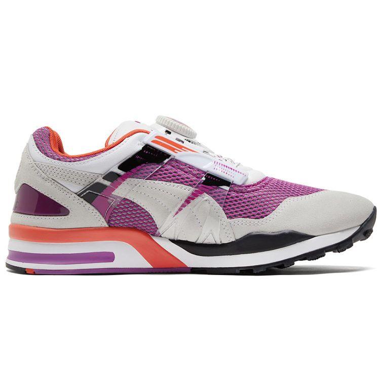 Puma Lightweight Comfortable Fabric Two-Layer Cowhide Non-Slip Wear-Resistant Low-Top Casual Running Shoes Unisex Sneakers White Purple 373555-03