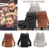 Fashion PU Leather Hairdressing Scissors Bag Large Capacity Durable Hairstylist Waist Bag Haircut Bag Crossbody Scissors Tool