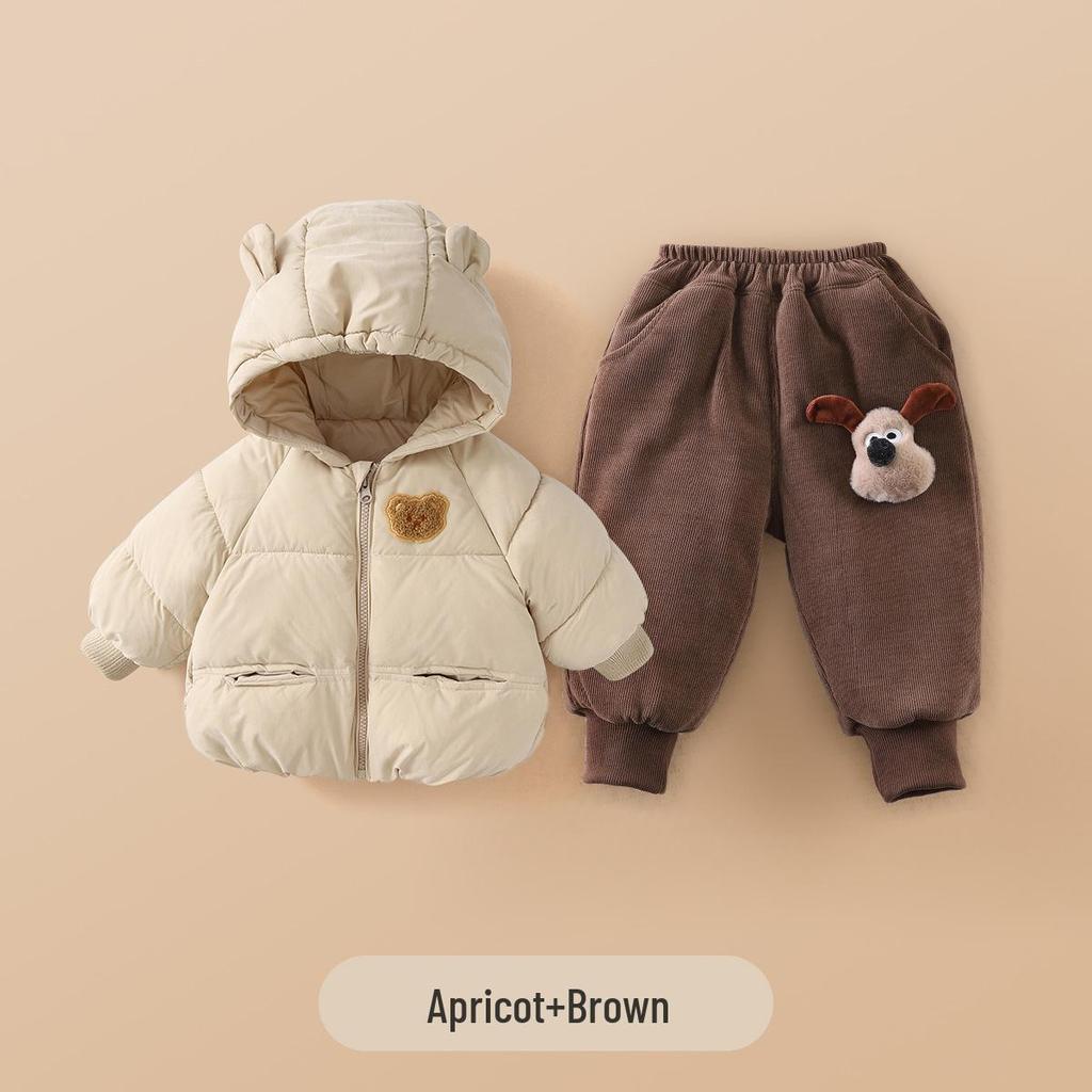 Jingqi Baumwoll-Sweathose mit Fleecefutter für Kinder: Warme Winterhosen für Jungen und Mädchen