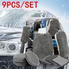 9 pezzi Kit Pulizia Lavaggio Auto Panni in Microfibra Spugna Blush Guanto Lavaggio Applicatori per Lucidatura Cura Dettaglio Auto Strumenti Lavaggio