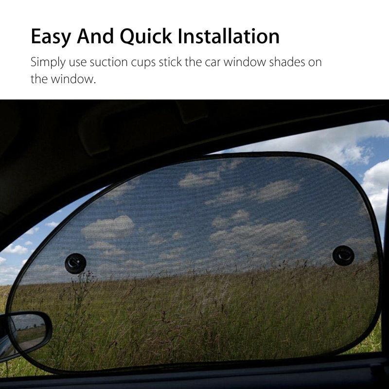 New! 2pcs Car Window Screen Sun Shade Mesh Cover Windshield Sunshade Visor With Suction Cups Summer Auto