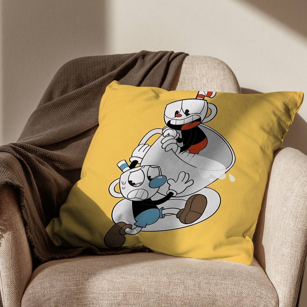 

Pass quickly Mugman Cuphead Pillow Case Pillow Case Living Room Sofa Cushion Cover Suitable For Home Bedroom Room Decoration 30x30cm