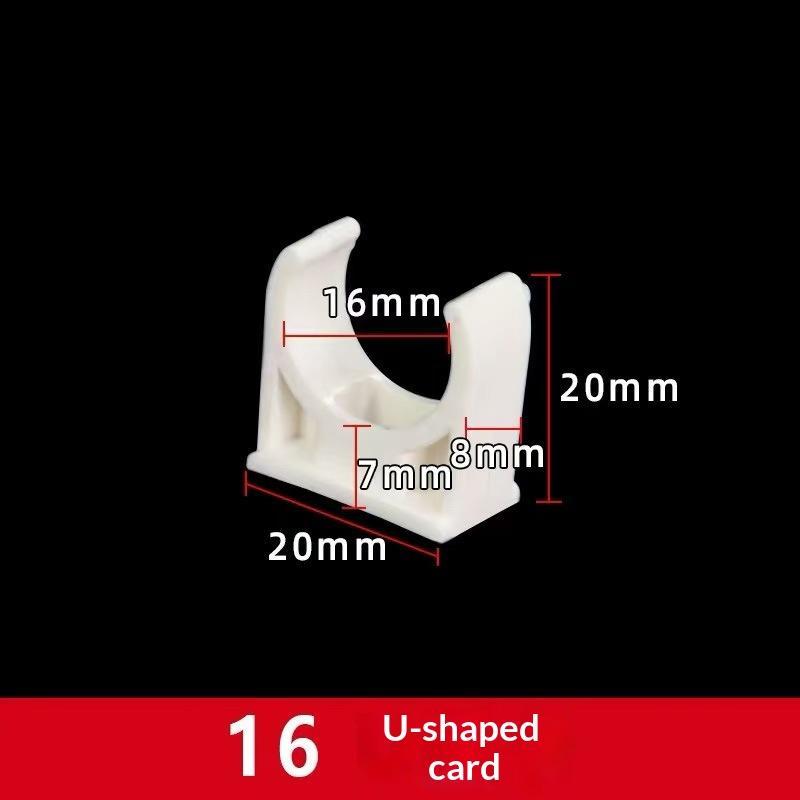 100Pcs U-Shaped PVC Pipe Clamps, Fits 16/20/25/32mm Water Pipes