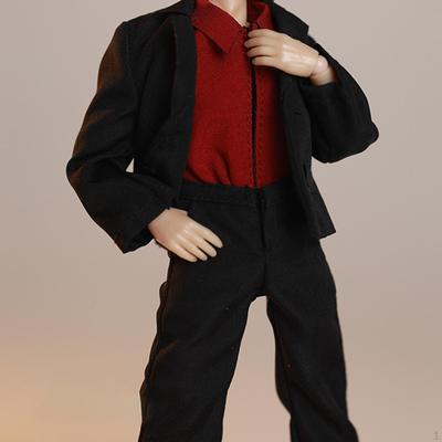 1/ Figure Clothes Miniature Clothing, Men's Suit, Fashion Doll Costume, Shirt Jacket Trousers for 6
