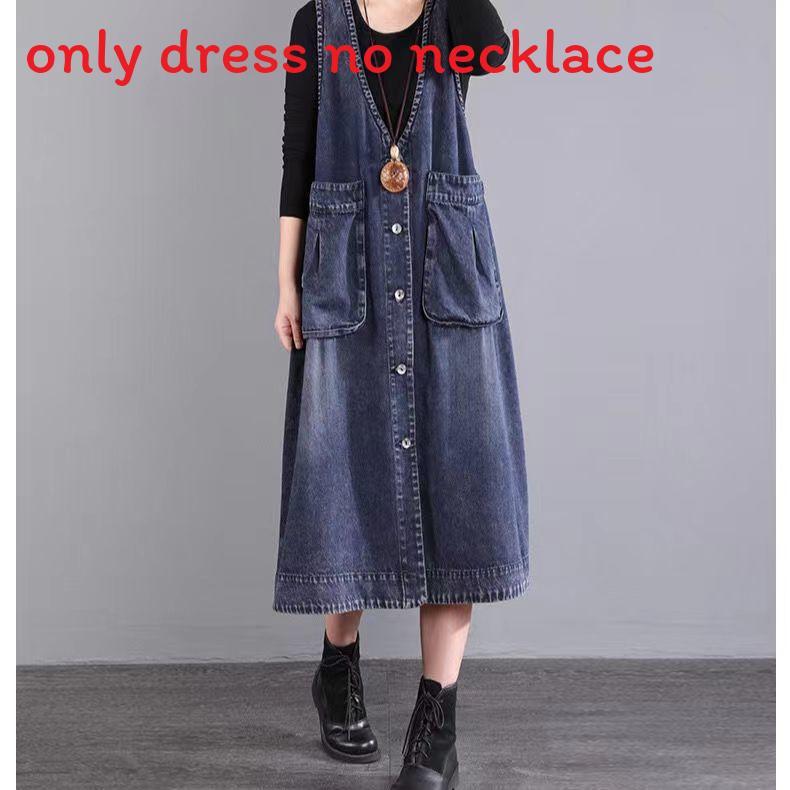 Casual Denim Jacket Dress With Large Pockets For Spring Fashion Enthusiasts