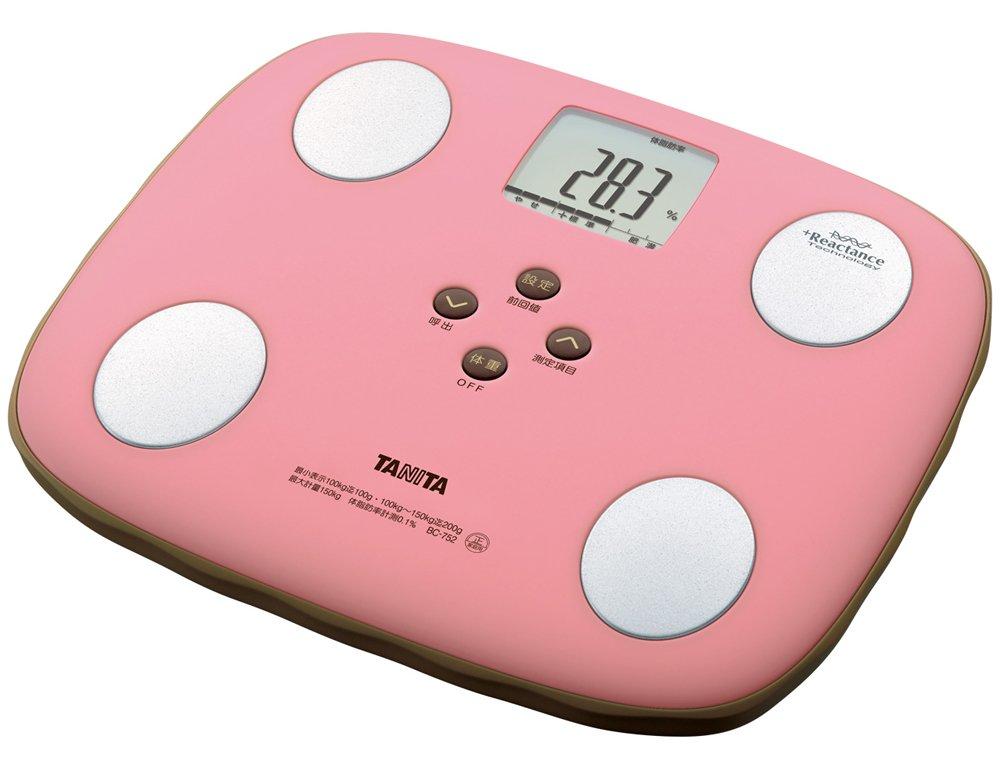 TANITA with a Fit That Accurately Identifies the Person Standing On the Body Composition Monitor Strawberry Chocolate [Equipped "Ride Function" Scale]