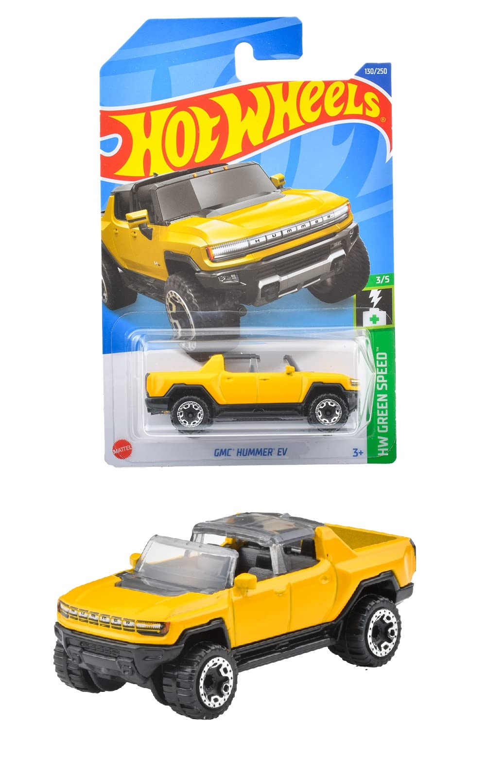 

Hot Wheels Basic Car GMC Hummer EV, возрастом от 3 лет и HHF13 Orange Mini [3 вверх] оранжевый
