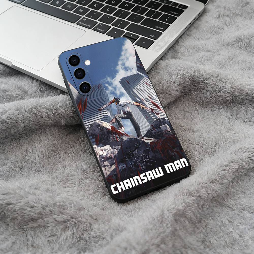 

C-M-Chainsaw-Man Phone Case For Samsung Galaxy A73,A71 A72,A70,A53,A52,A51,Soft Silicone Black Cover Samsung a10