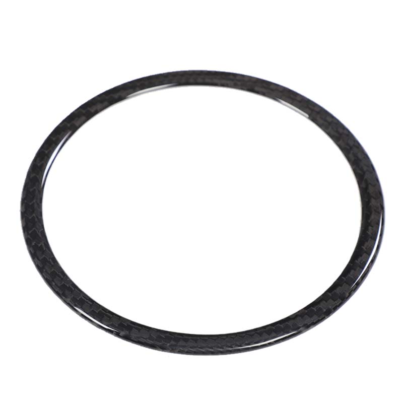 

For 2008-2025 Fiat 500 For Abarth Real Carbon Fiber Car Steering Wheel Button Frame Logo Outer Ring Sticker Car Accessories