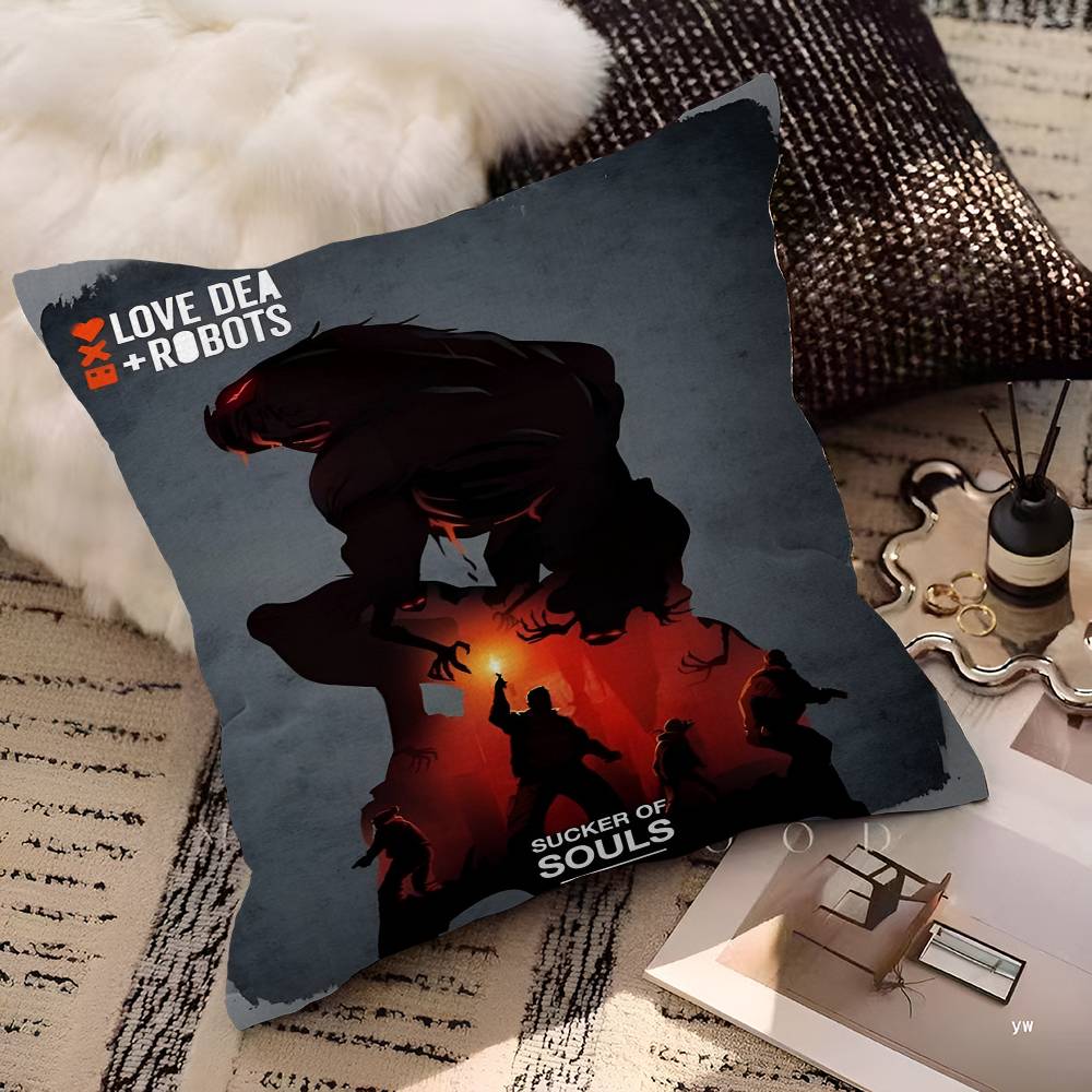 Love Death and Robots Pillow Cover Design cushion Cover decor Holiday Decorati
