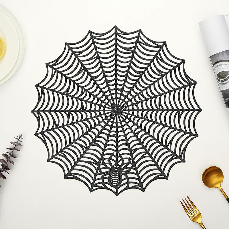 

1/4/8 шт. термостойкие салфетки под тарелки на Хэллоуин, салфетки под тарелки с паутиной, ажурные подставки под паутину для обеденного стола, декор на Хэллоуин 1PC