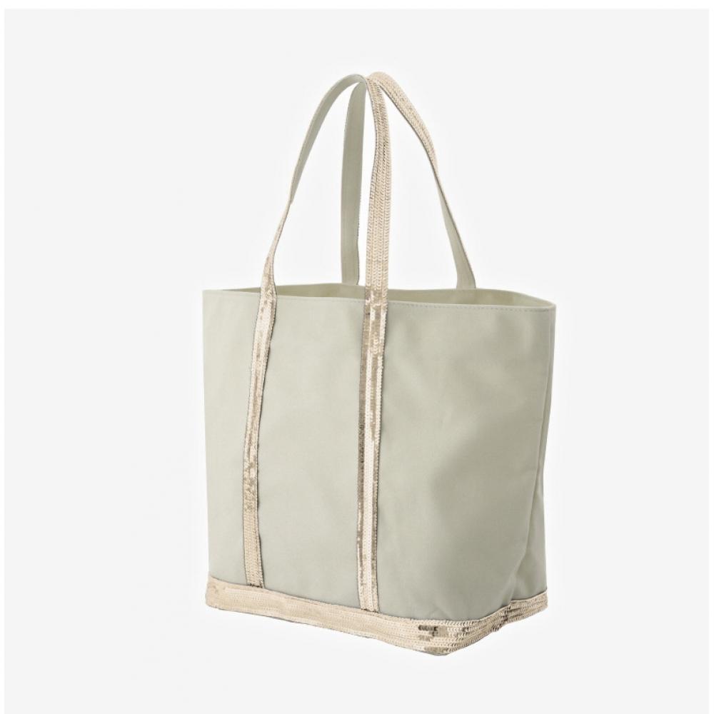 Vanessabruno Große L Cabas Pailletten Baumwolltasche