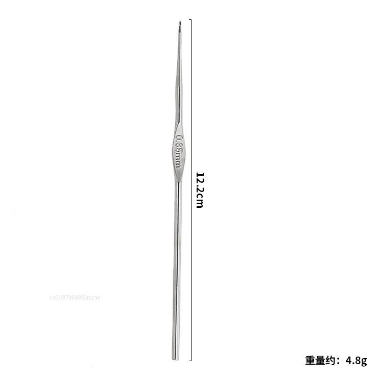 Metal Handle Crochet Hook Knitting Needles Set Small Sizes 0.6-1.9mm DIY Lace Crochet Needles for Yarn Weave Tools Safety Pins