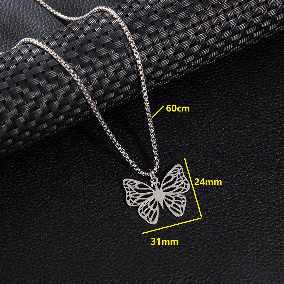 

Aesthetic Charms Butterfly Elegant Womens Necklaces Stainless Steel Copper Color Simple Choker Necklace Wholesale Pendants 60cm