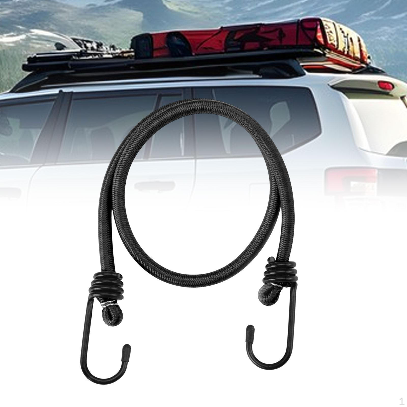 

Эластичный трос с крючками, черный, прочный, для использования на открытом воздухе, для промышленных лодок, грузовых 24in