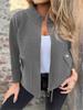 Autumn New Women's Casual Wool Lapel Tie-Waist Faux Pocket Blazer Jacket