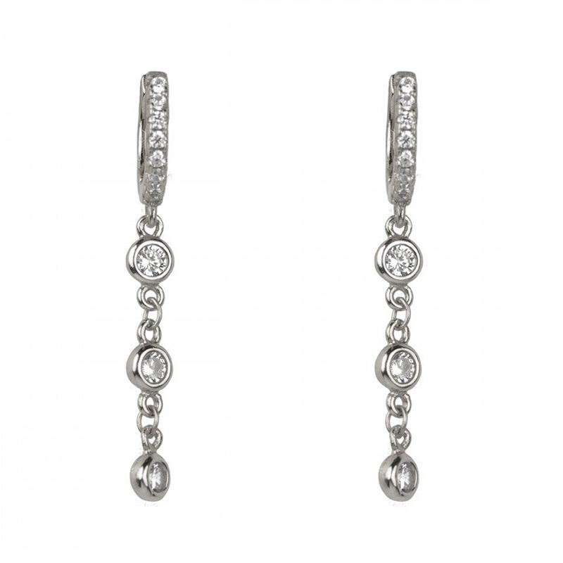 CRMYA Vintage Piercing Ear CZ Zircon Cross Earring Gold Silver Filled Drop Earrings For Women Hoop Earings Jewelry Wholesale