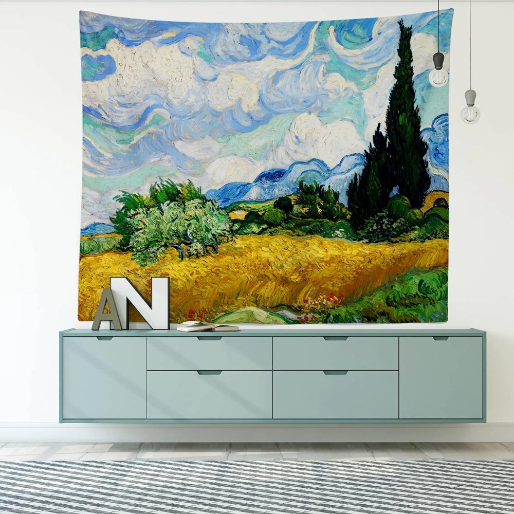 Van Gogh Art Tapestry Hippie Abstract Tapestry Vintage Aesthetics Tapestry Wall Hanging Tapestries Dorm Art Living Room Bedroom