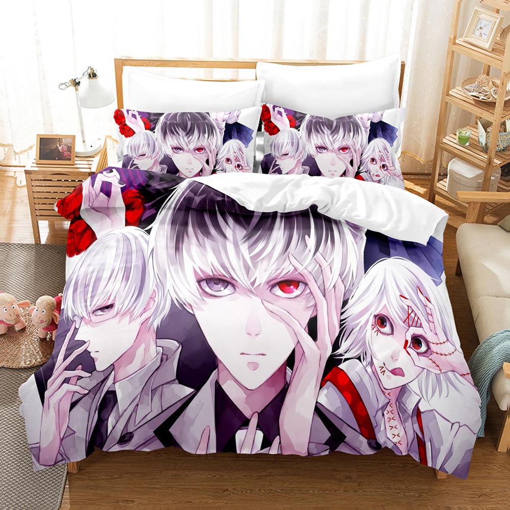 Anime Horror Cannibalistic Ghost Bedding Set Duvet Cover Kaneki Ken Double Twin Full Queen King Adult Kids Bedclothe Quilt Cover