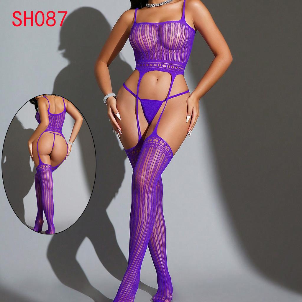 Bielizna Damska Plus Size Seksowna Koszula Nocna Pasjonujące Otwarte Pończochy Pokusa Uniform Bez Pasków Plus Size Namiętność Sh075