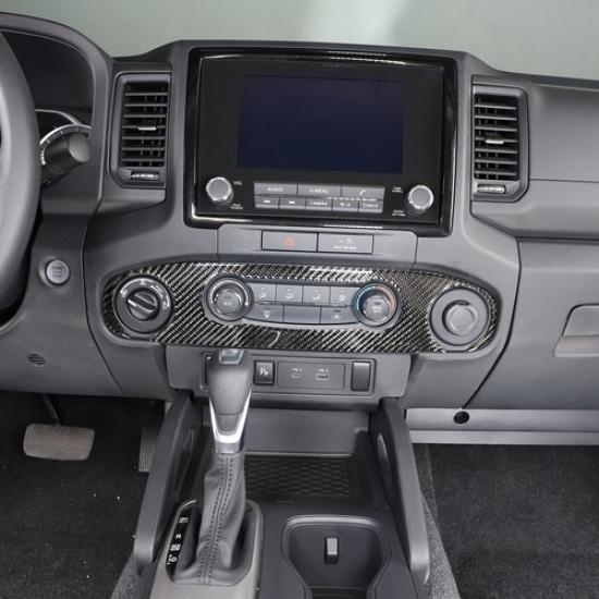 Soft Carbon fiber Console Air condition Cover Trim for Nissan Frontier 2024+