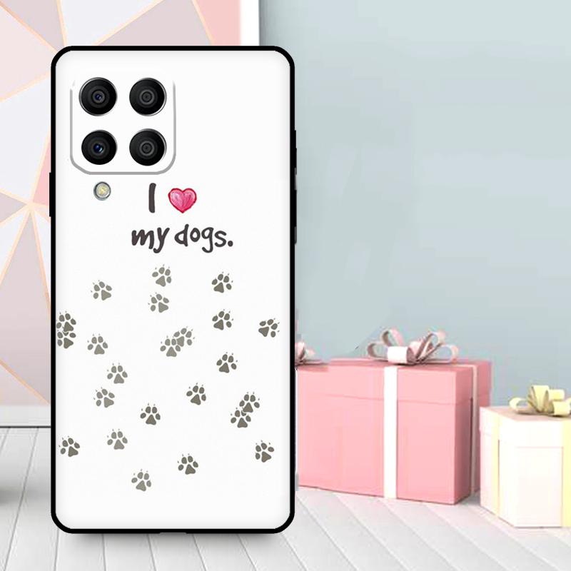 Animal Dog Paw Prints Case For Samsung Galaxy M35 M56 M12 M06 M32 M52 M55 M15 M11 M13 M14 M16 M36 M31 M53 M34 M54