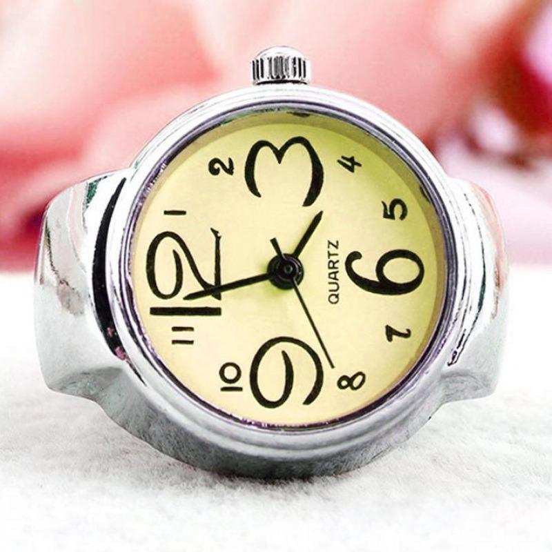 Ring Watches Unisex Lady Girl Steel Round Elastic Quartz Finger Ring Watches Couple Accessories