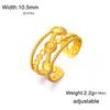 Teamer Fashion Geometric Crown Ring for Women Girls Stainless Steel Double Layer Open Ring Elegant Daily Office Party Jewlery