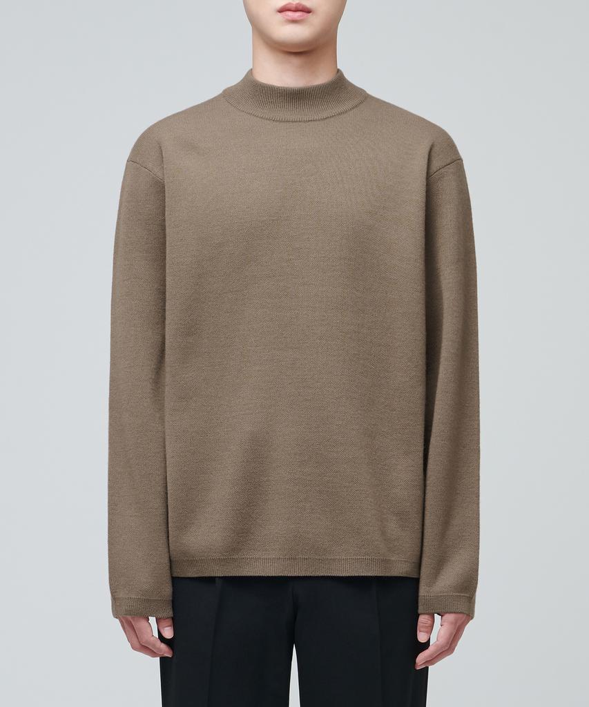 MUSINSA STANDARD Minimal Mock Neck Knit [Mocha]