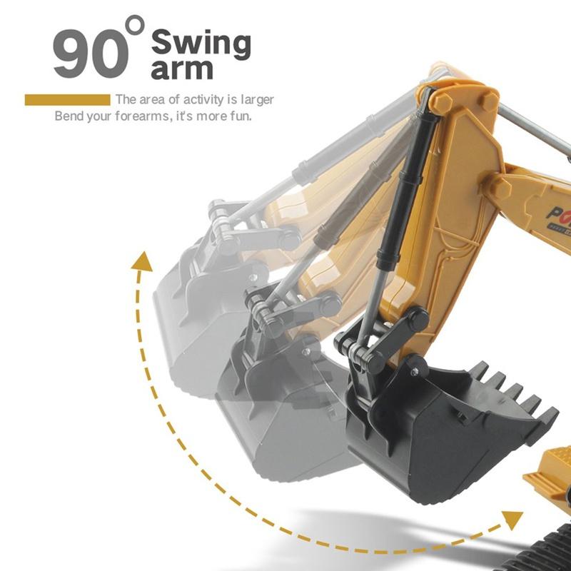 1:24 9CH Multifunctional RC Bulldozer Crawler Type Plastic Shovel Engineering Forklift Heavy Excavator Toy Gifts for Kids