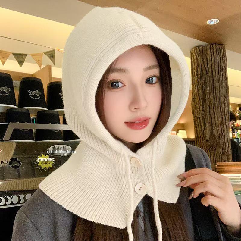 Korean Fashion Knit Balaclava: Warm, Ear-Protecting Hat & Scarf for Couples