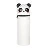 Niedliche Panda-Silikon-Federtasche, 2-in-1 Weicher Stifthalter mit Reißverschluss, Weißes Tierdesign für Schul- oder Bürobedarf