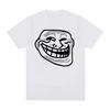Bawełniane Koszulki z Krótkim Rękawem dla Unisex i Kobiet Śmieszne Memy Moda Retro Troll Face Zły Unisex Harajuku Streetwear