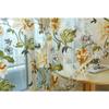 Peomies Embroidered Curtain with Holes Beads Light Transmission Door Window Curtain for Living Room