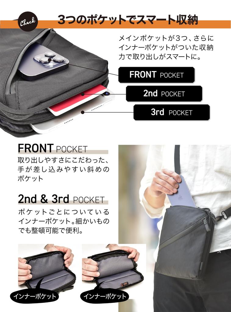Featured in Zpac Smartphone Shoulder Belt Security Medium [GRINER] MonoMax Pouch, Anti-Skimming, Water-Repellent, Pouch, Men's Pouch, (Black, Size)