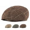 Plaid Beret Men's Autumn Winter Wool British Retro Newsboy Cap Women's Octagonal Cap Gatsby Paintsman's Cap Gorro Hombre Boina